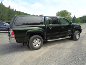 2013 Toyota Tacoma, Green, Grey interior, 217,409 miles, Crew cab, V6, 4WD, 5 speed Automatic, AM/FM radio, camper topper—$14,500 (photo 2 of 8)